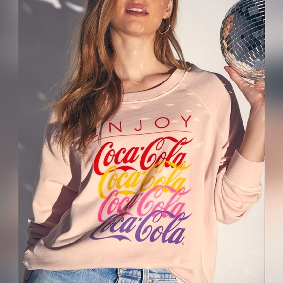 Wildfox • Enjoy The 90s Coca-Cola Graphic Sommers Sweatshirt Medium NWT - Picture 1 of 8